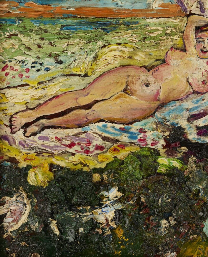 Lot 335: 2 David Burliuk Oil Paintings, Nudes by the Sea Incl. Florida