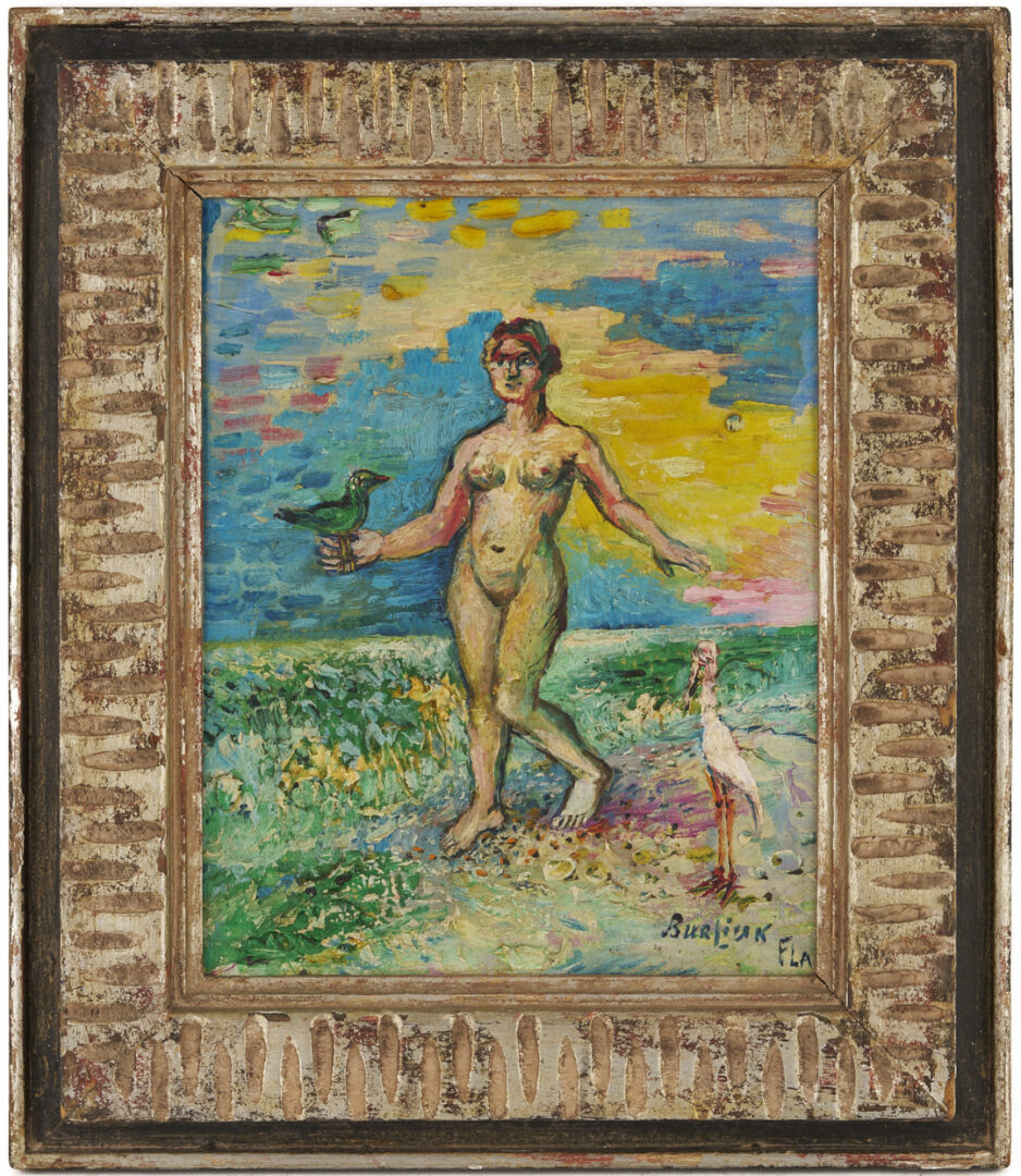 Lot 335: 2 David Burliuk Oil Paintings, Nudes by the Sea Incl. Florida