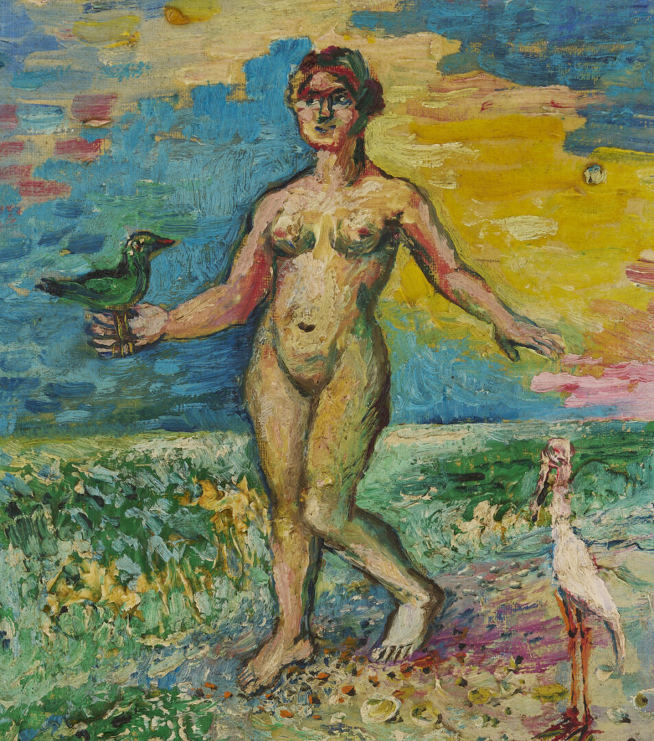 Lot 335: 2 David Burliuk Oil Paintings, Nudes by the Sea Incl. Florida