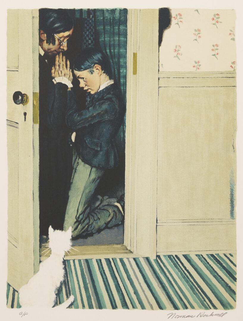Lot 340: 8 Norman Rockwell Signed Lithographs, Huckleberry Finn Suite