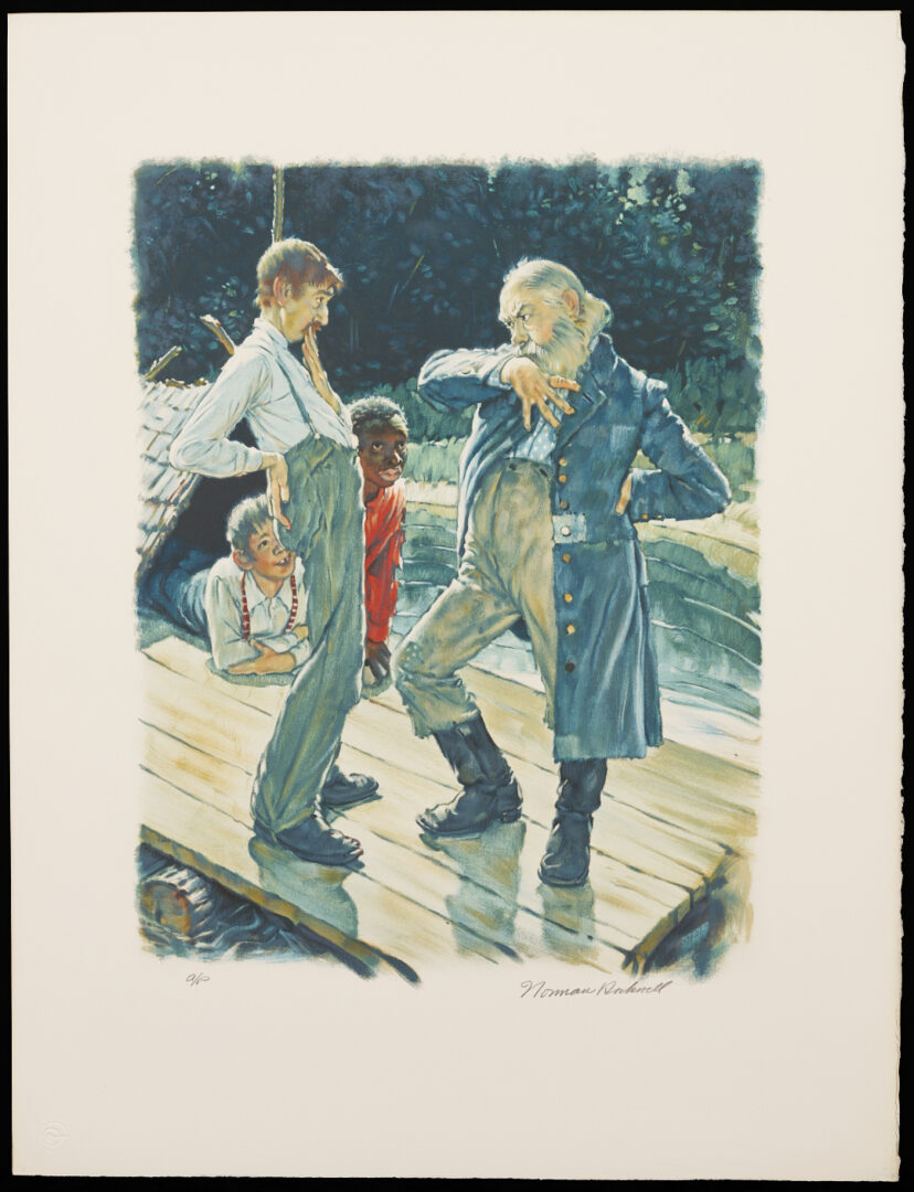 Lot 340: 8 Norman Rockwell Signed Lithographs, Huckleberry Finn Suite