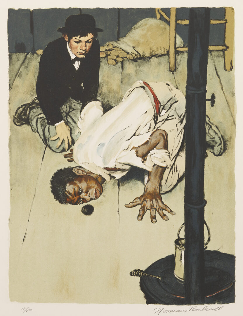 Lot 340: 8 Norman Rockwell Signed Lithographs, Huckleberry Finn Suite