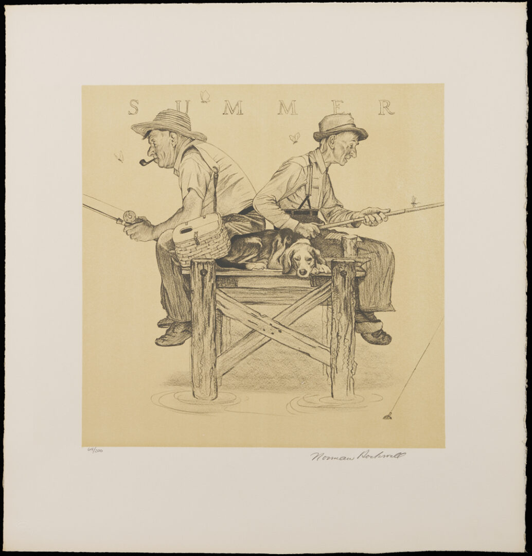 Lot 341: 4 Signed Norman Rockwell Lithographs, Four Seasons Portfolio