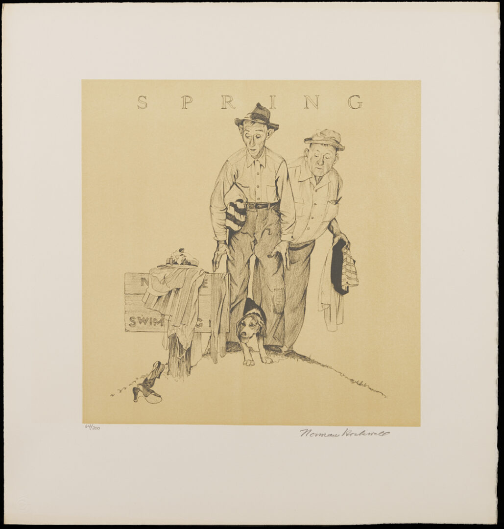 Lot 341: 4 Signed Norman Rockwell Lithographs, Four Seasons Portfolio