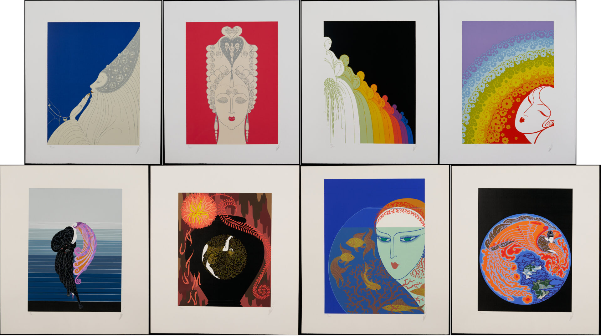 Lot 342: 8 Signed Erte Serigraphs, Twenties Remembered Suite
