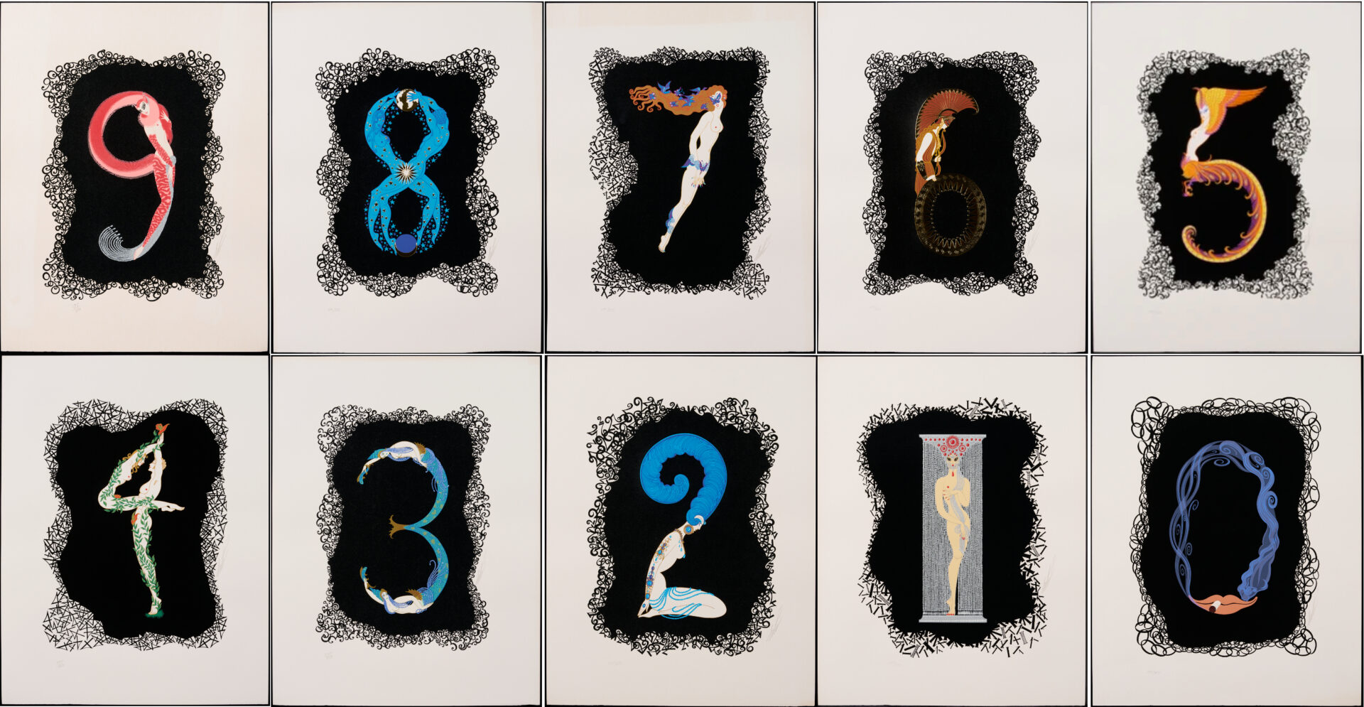 Lot 343: 10 Signed Erte Serigraphs, Numbers Suite