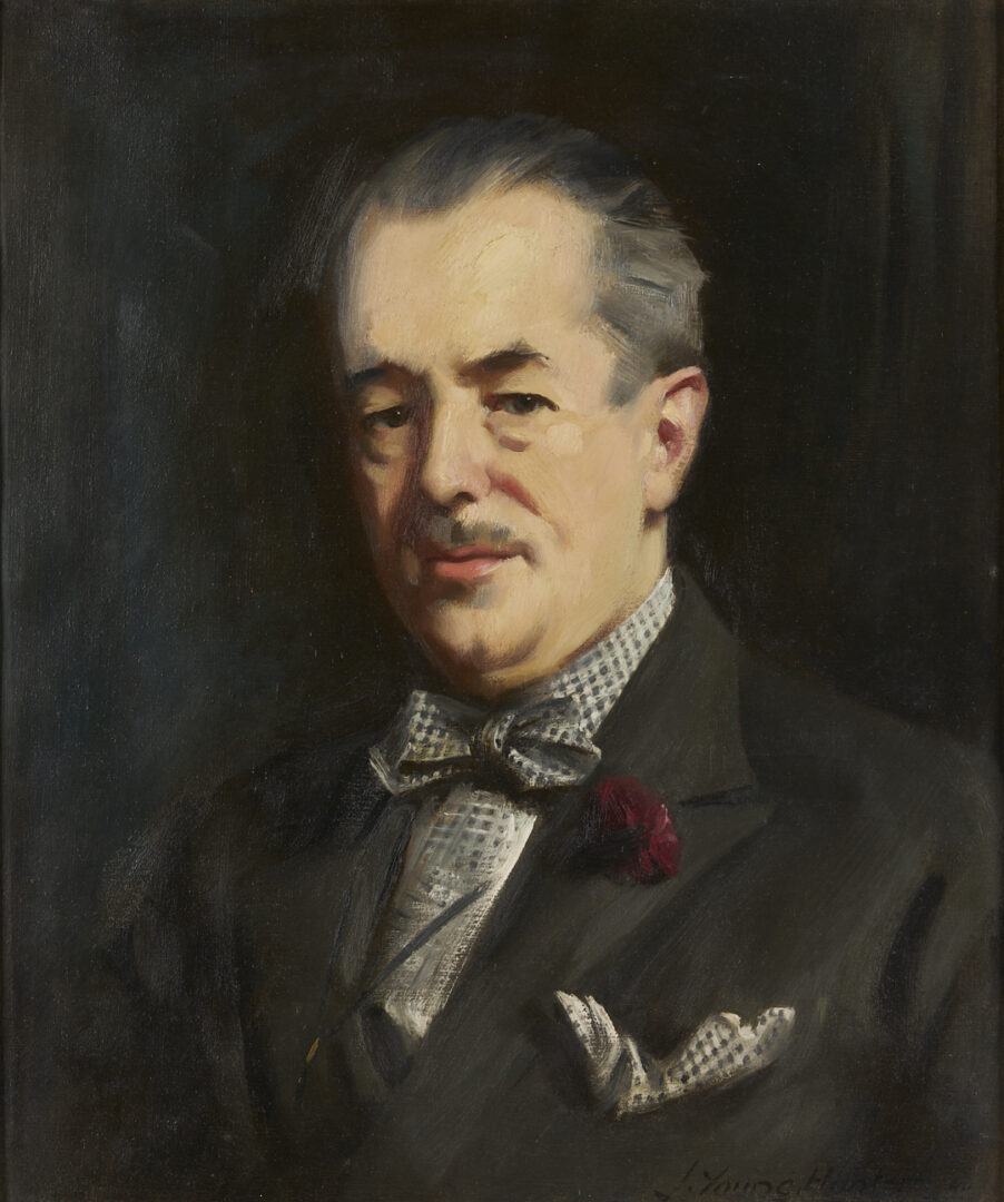 Lot 344: John Young Hunter Oil Portrait of Roy Howard, Exhibited