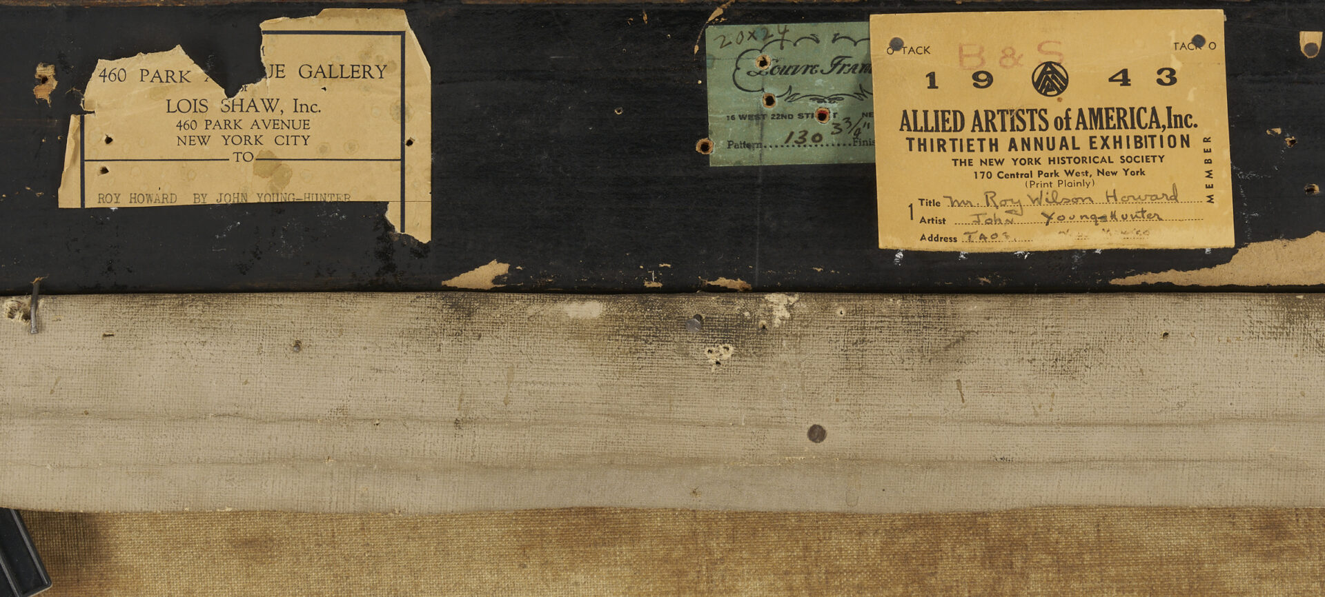 Lot 344: John Young Hunter Oil Portrait of Roy Howard, Exhibited