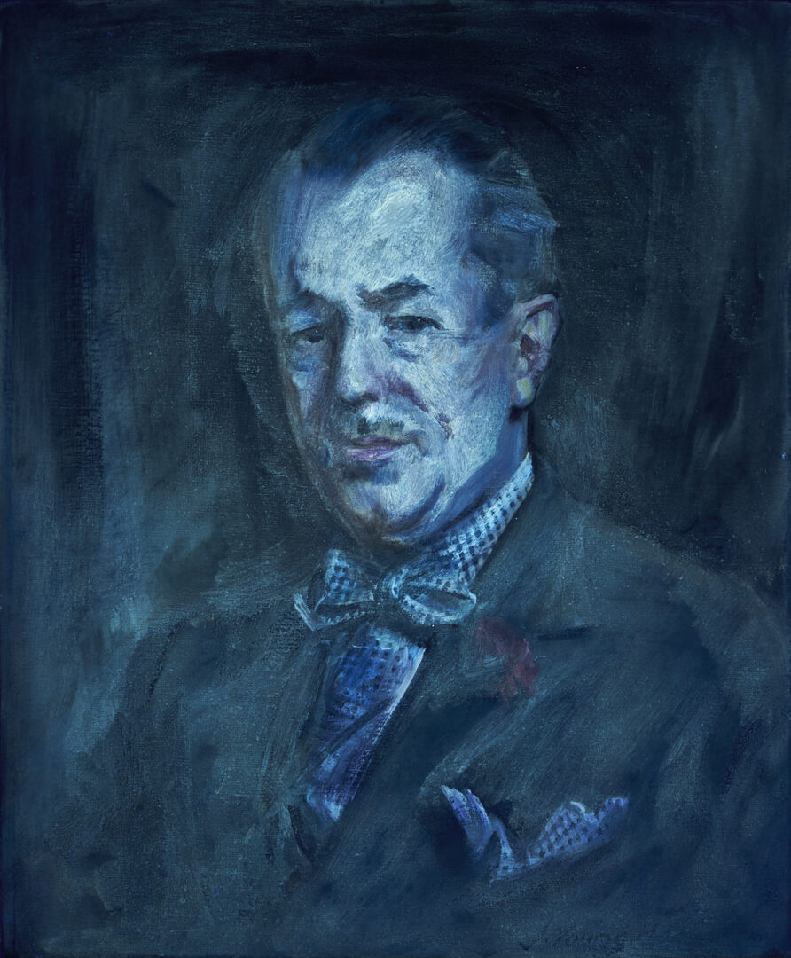 Lot 344: John Young Hunter Oil Portrait of Roy Howard, Exhibited