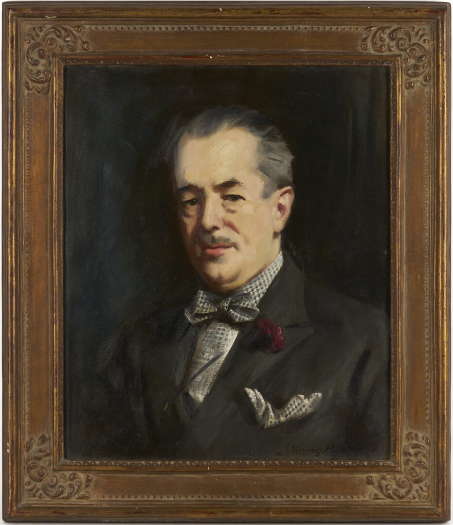 Lot 344: John Young Hunter Oil Portrait of Roy Howard, Exhibited