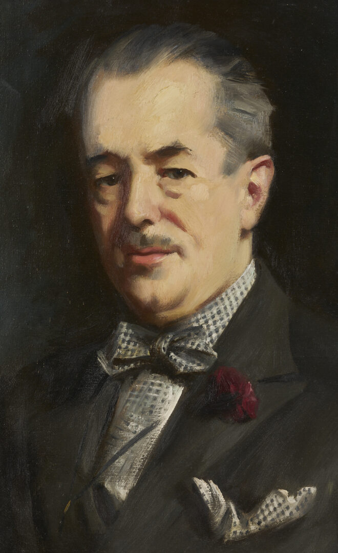 Lot 344: John Young Hunter Oil Portrait of Roy Howard, Exhibited