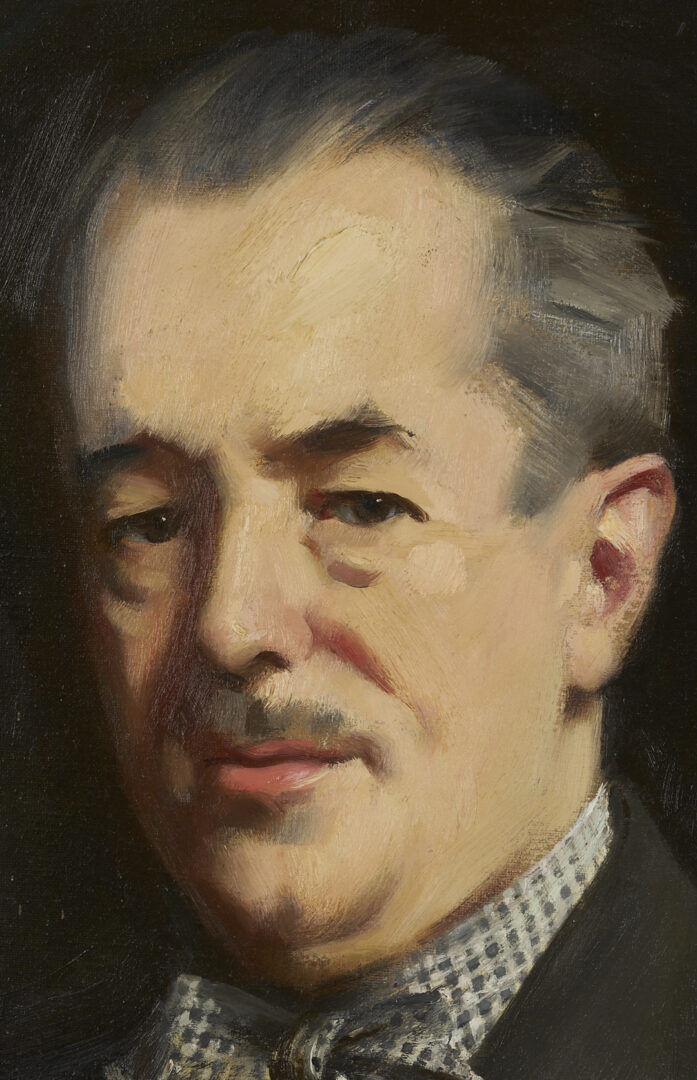 Lot 344: John Young Hunter Oil Portrait of Roy Howard, Exhibited