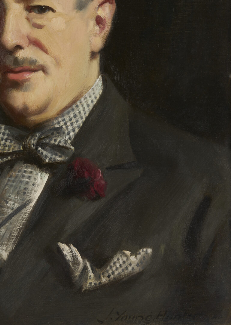 Lot 344: John Young Hunter Oil Portrait of Roy Howard, Exhibited