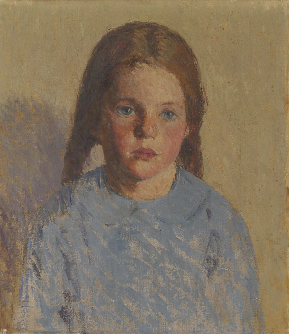 Lot 348: O/C Portrait of a Girl, Nancy Winslow Squire Hitch