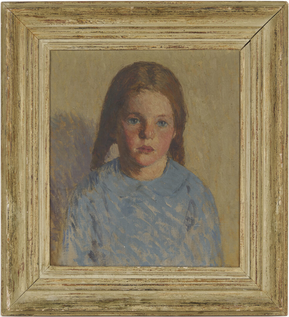 Lot 348: O/C Portrait of a Girl, Nancy Winslow Squire Hitch