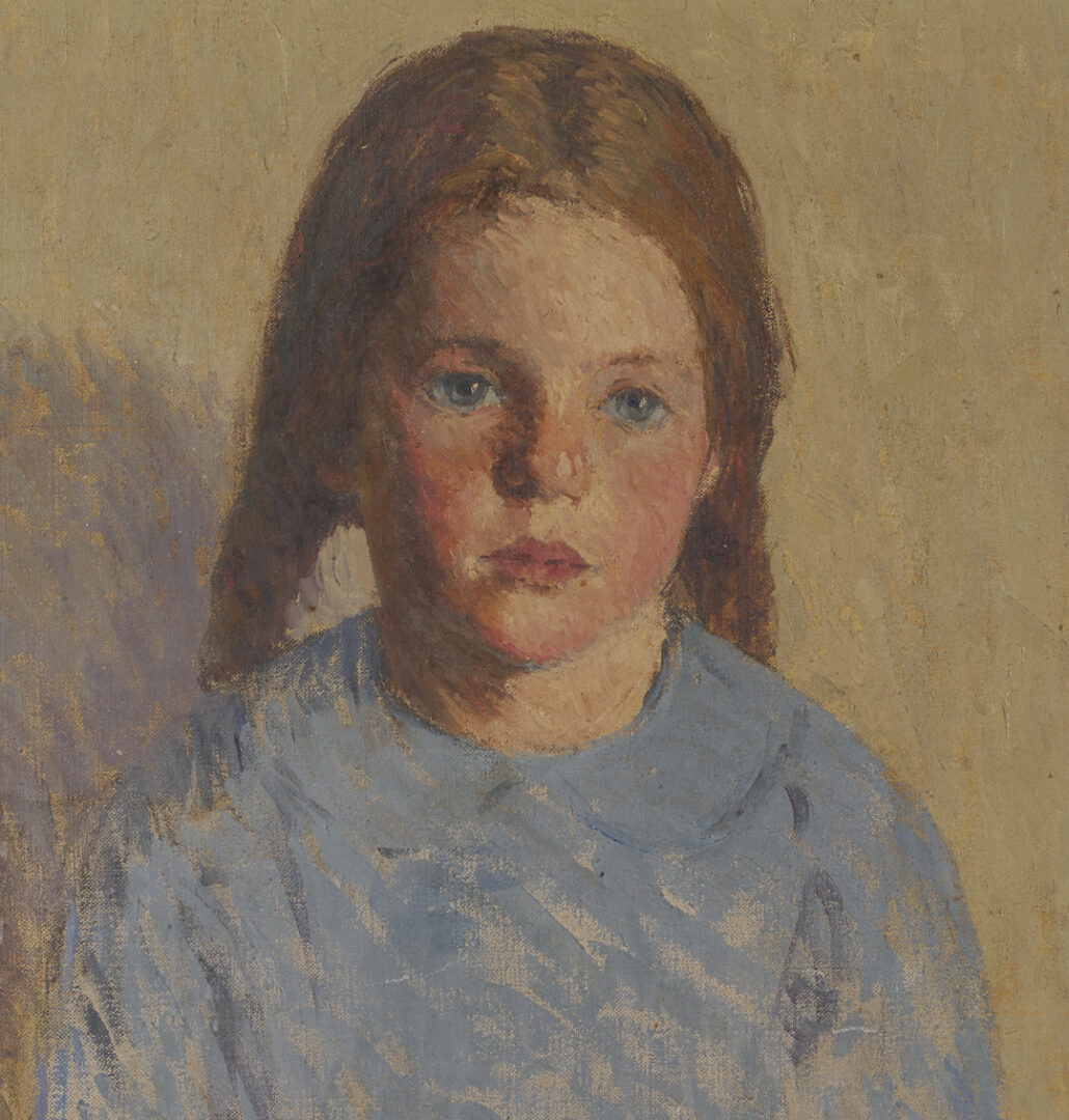 Lot 348: O/C Portrait of a Girl, Nancy Winslow Squire Hitch