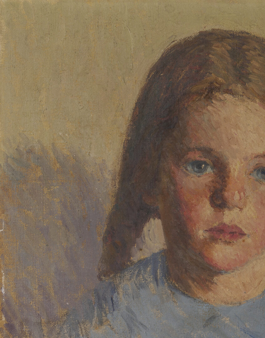 Lot 348: O/C Portrait of a Girl, Nancy Winslow Squire Hitch