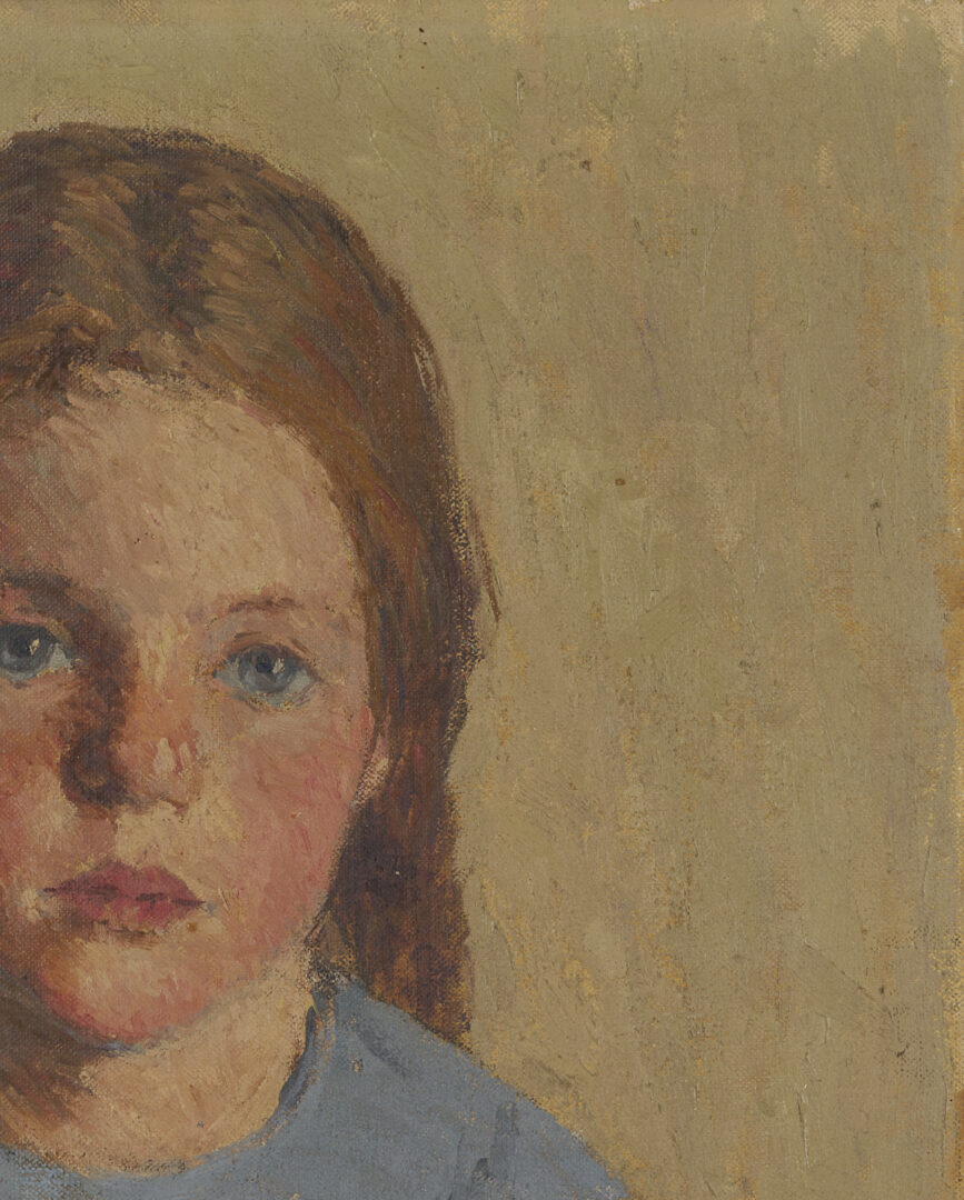 Lot 348: O/C Portrait of a Girl, Nancy Winslow Squire Hitch