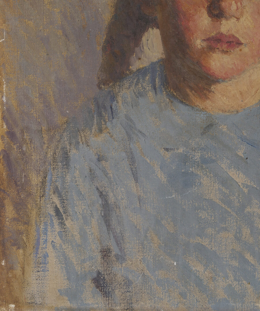 Lot 348: O/C Portrait of a Girl, Nancy Winslow Squire Hitch