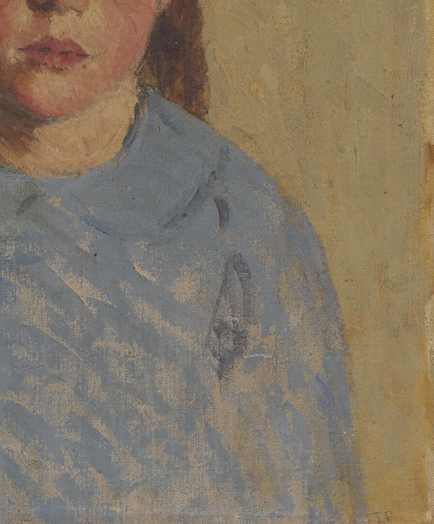 Lot 348: O/C Portrait of a Girl, Nancy Winslow Squire Hitch