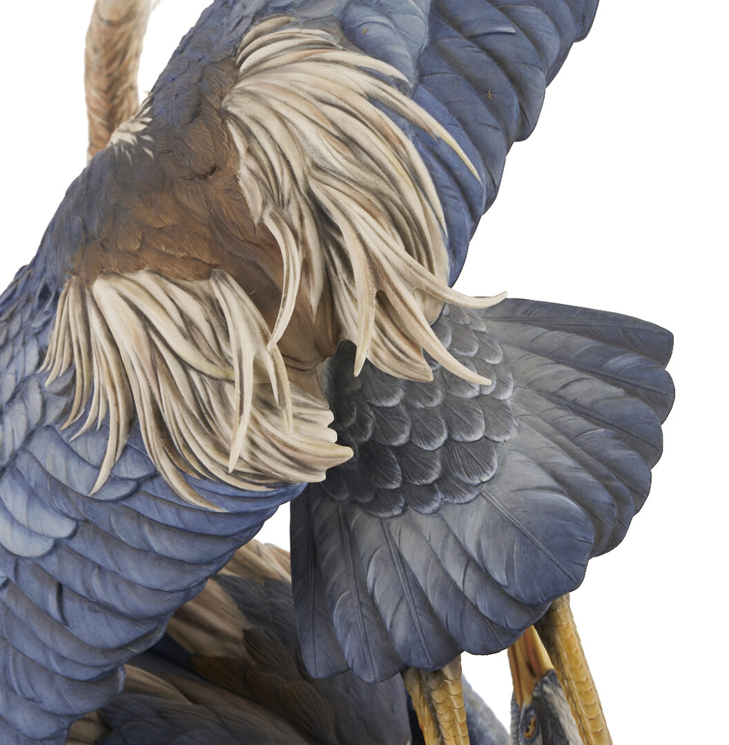 Lot 353: Hutschenreuther Heron Porcelain Sculpture, ‘The Challenge’