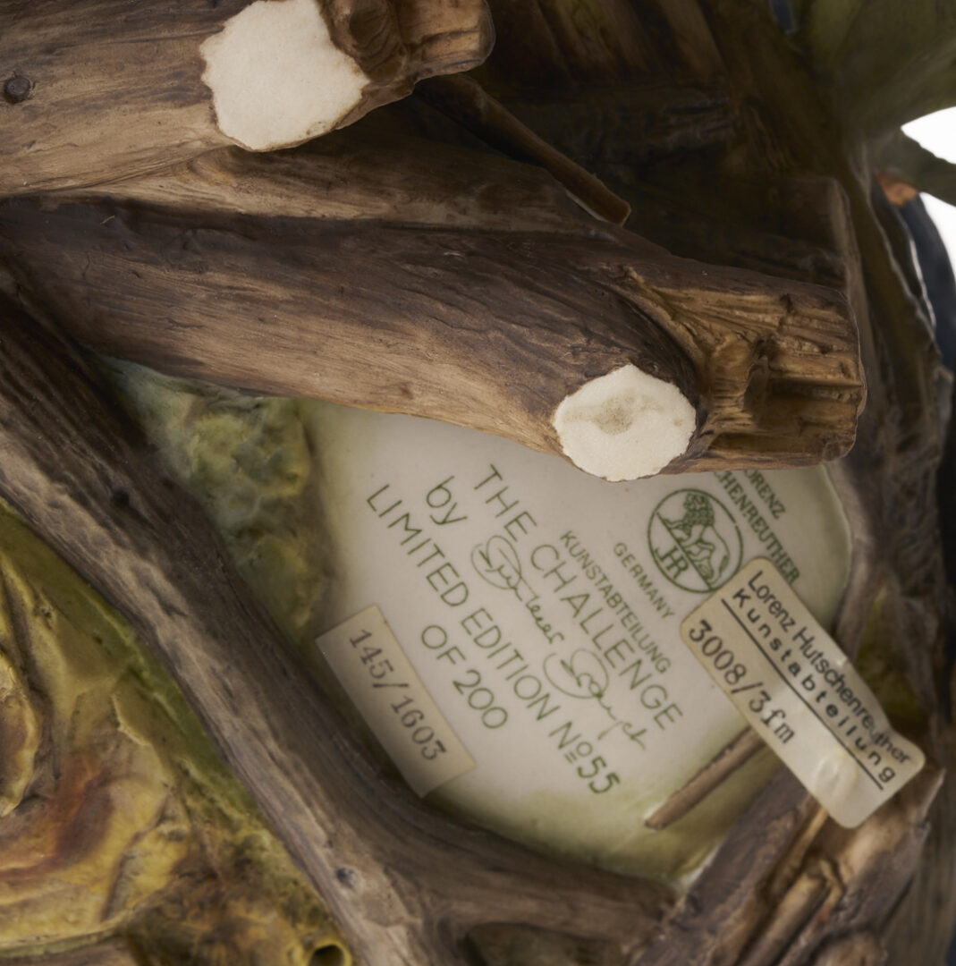 Lot 353: Hutschenreuther Heron Porcelain Sculpture, ‘The Challenge’