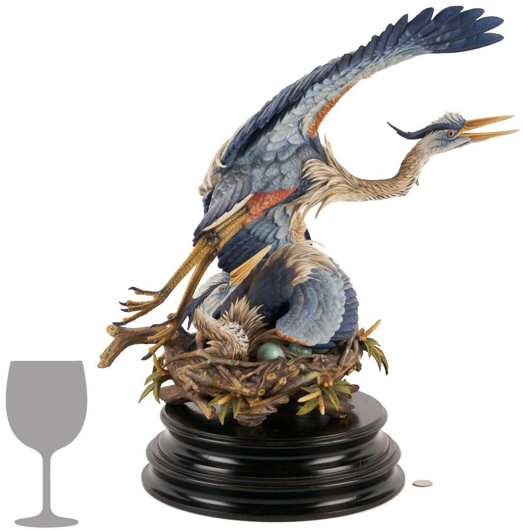 Lot 353: Hutschenreuther Heron Porcelain Sculpture, ‘The Challenge’
