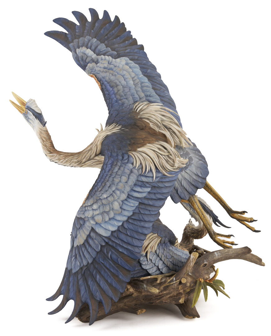 Lot 353: Hutschenreuther Heron Porcelain Sculpture, ‘The Challenge’