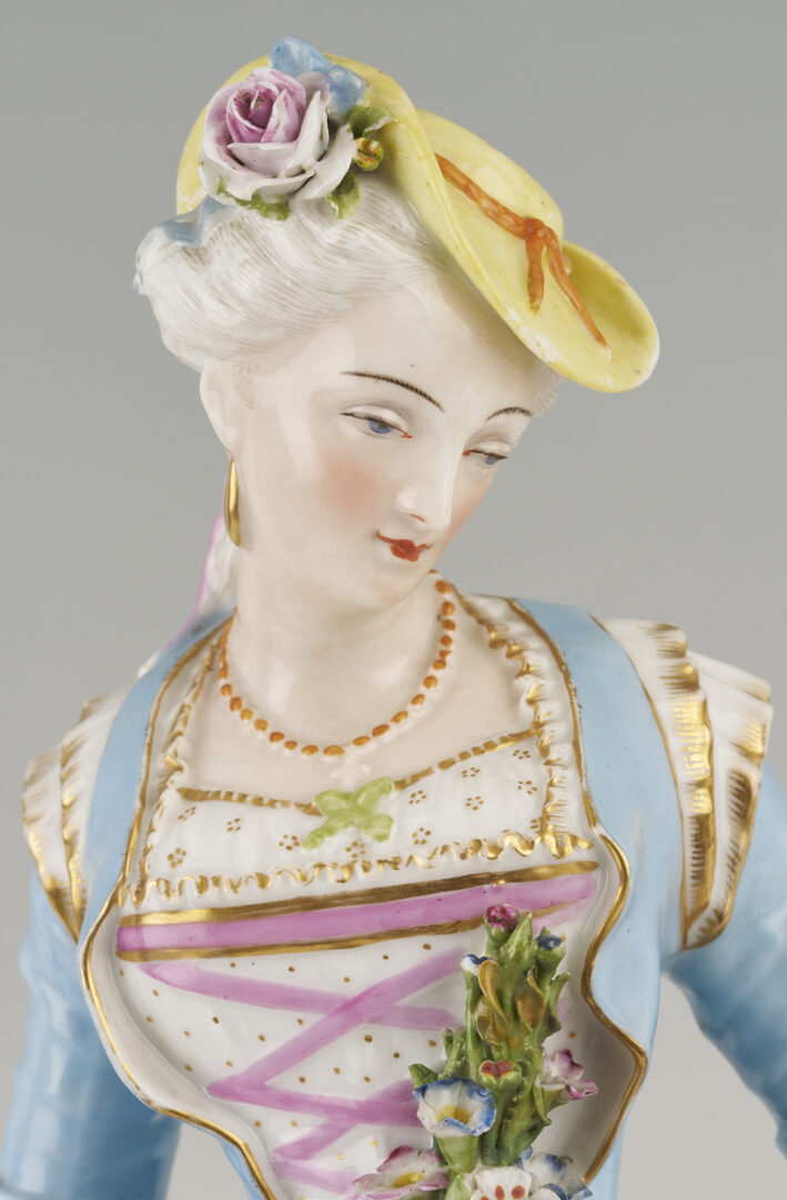 Lot 354: Pr. Large Meissen Standing Figures, Gardener & Lady