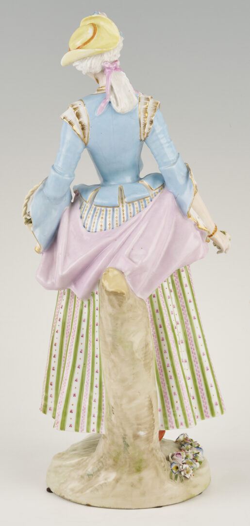 Lot 354: Pr. Large Meissen Standing Figures, Gardener & Lady
