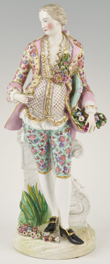 Lot 354: Pr. Large Meissen Standing Figures, Gardener & Lady