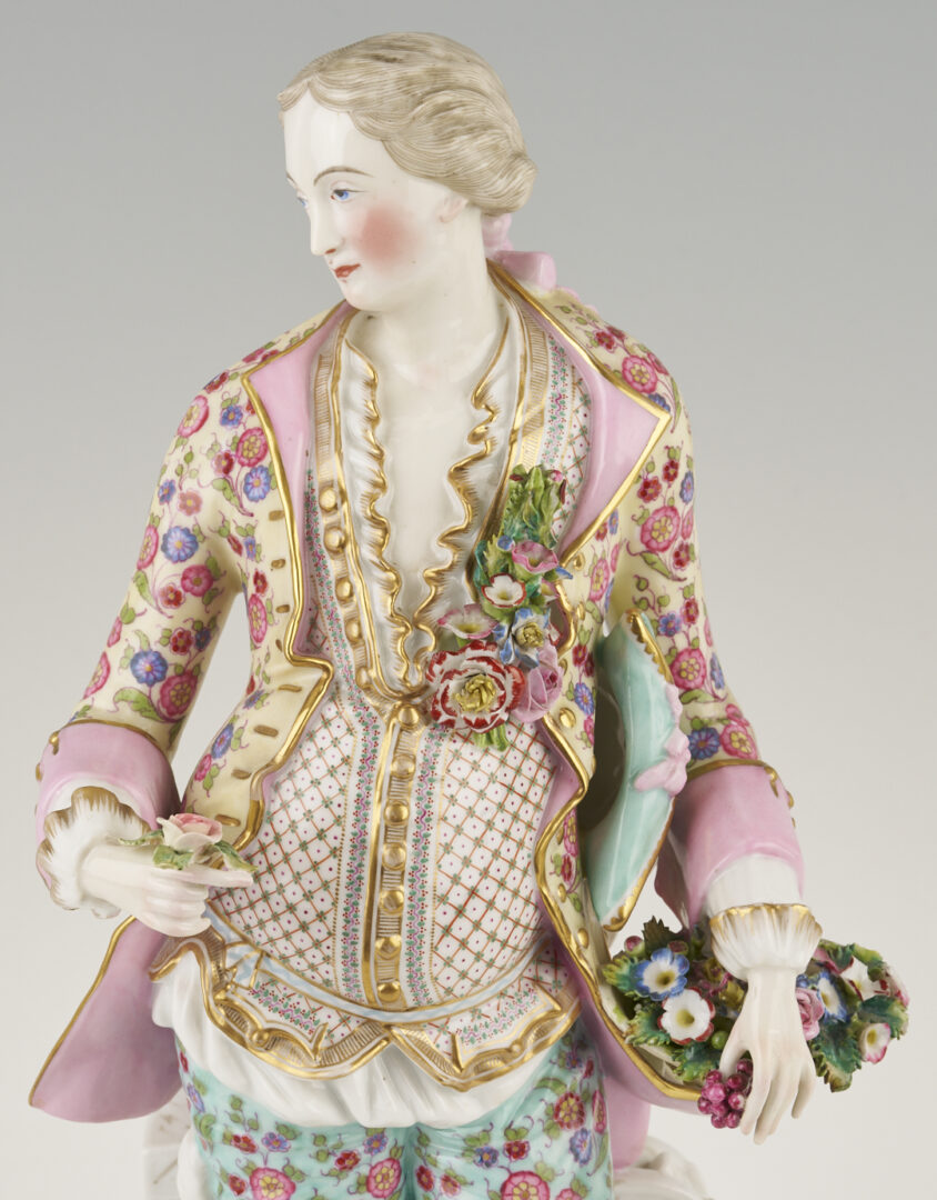 Lot 354: Pr. Large Meissen Standing Figures, Gardener & Lady