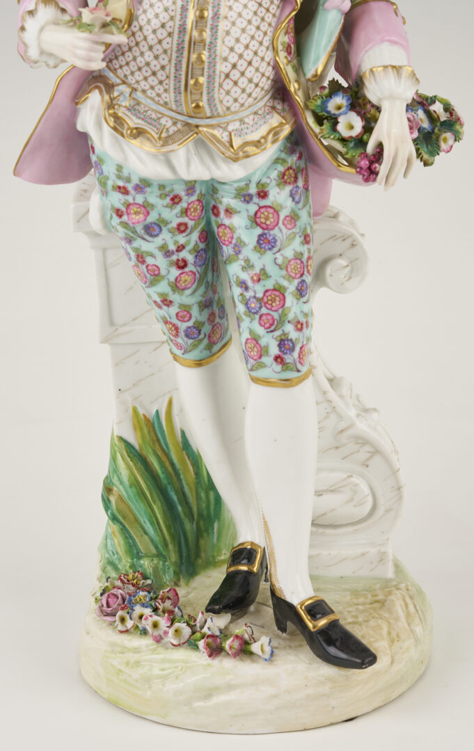 Lot 354: Pr. Large Meissen Standing Figures, Gardener & Lady