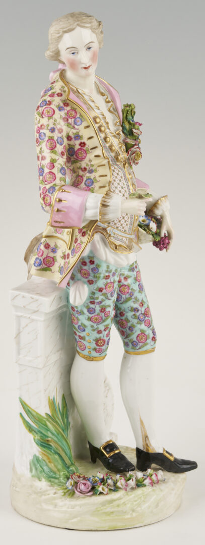 Lot 354: Pr. Large Meissen Standing Figures, Gardener & Lady