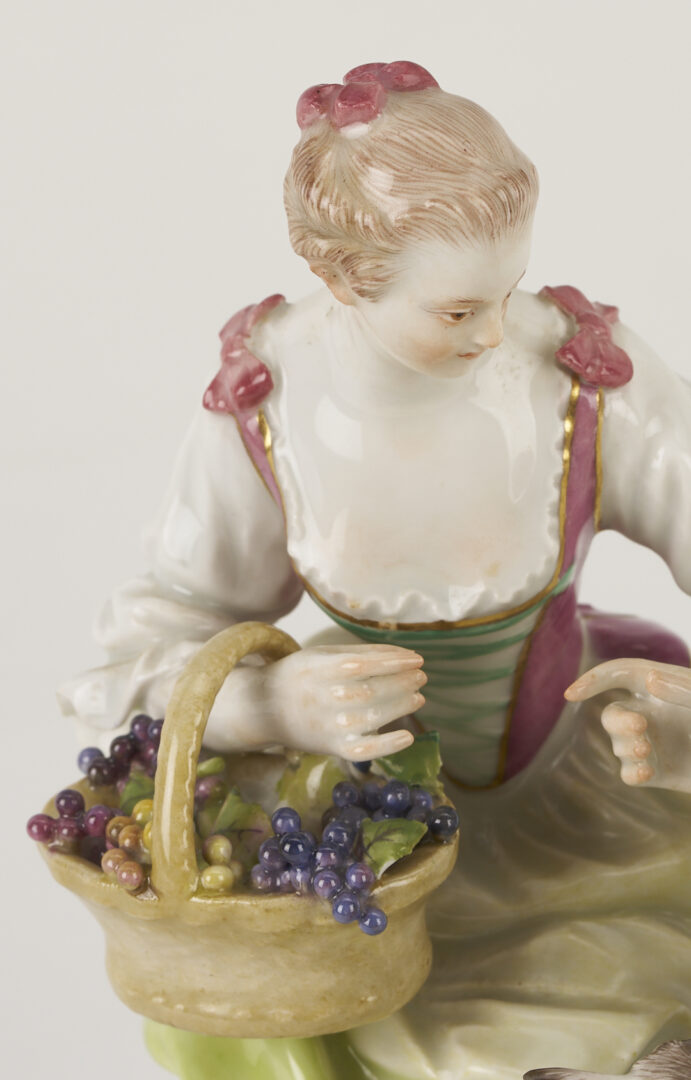 Lot 357: Meissen Porcelain Figural Group, Shepherd & Shepherdess