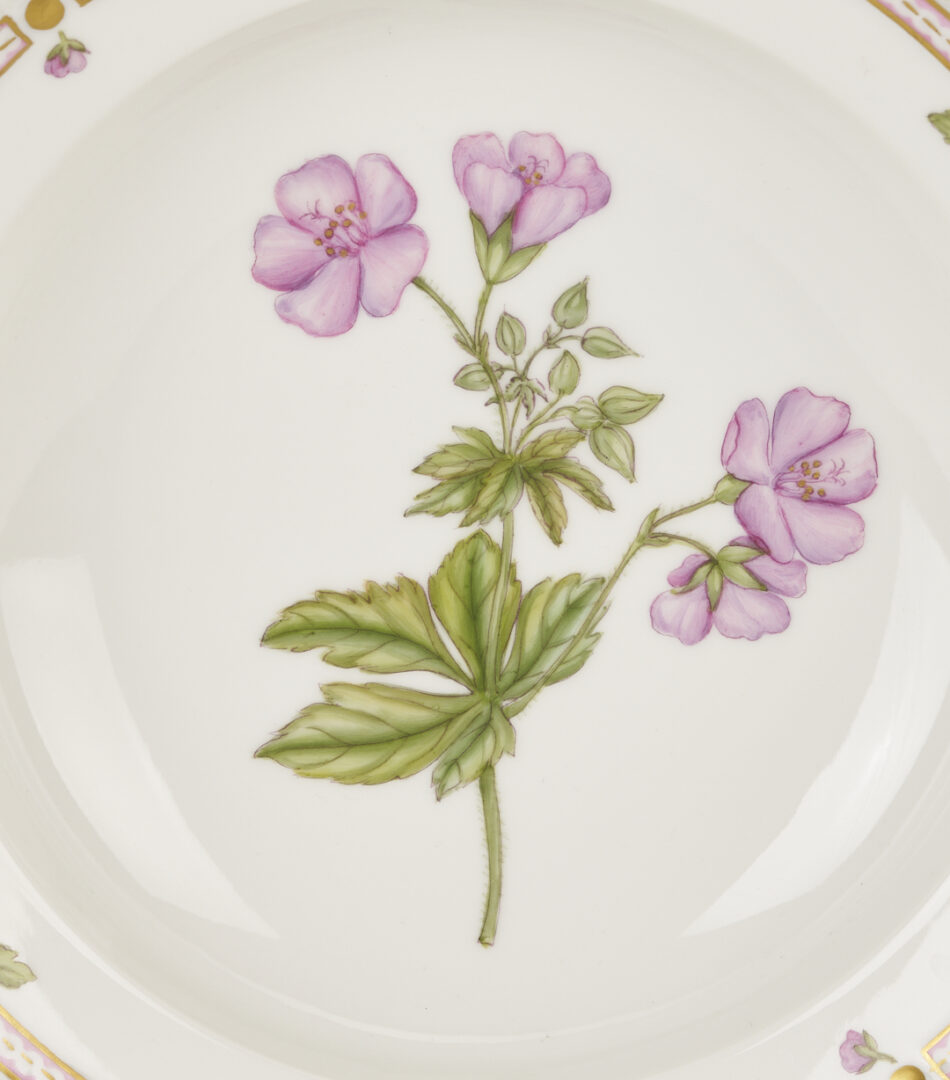 Lot 358: 13 Pieces of Royal Copenhagen Flora Danica Porcelain Dinnerware