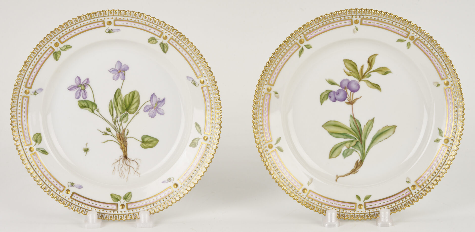 Lot 358: 13 Pieces of Royal Copenhagen Flora Danica Porcelain Dinnerware