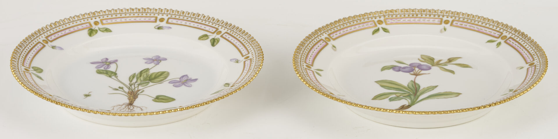 Lot 358: 13 Pieces of Royal Copenhagen Flora Danica Porcelain Dinnerware