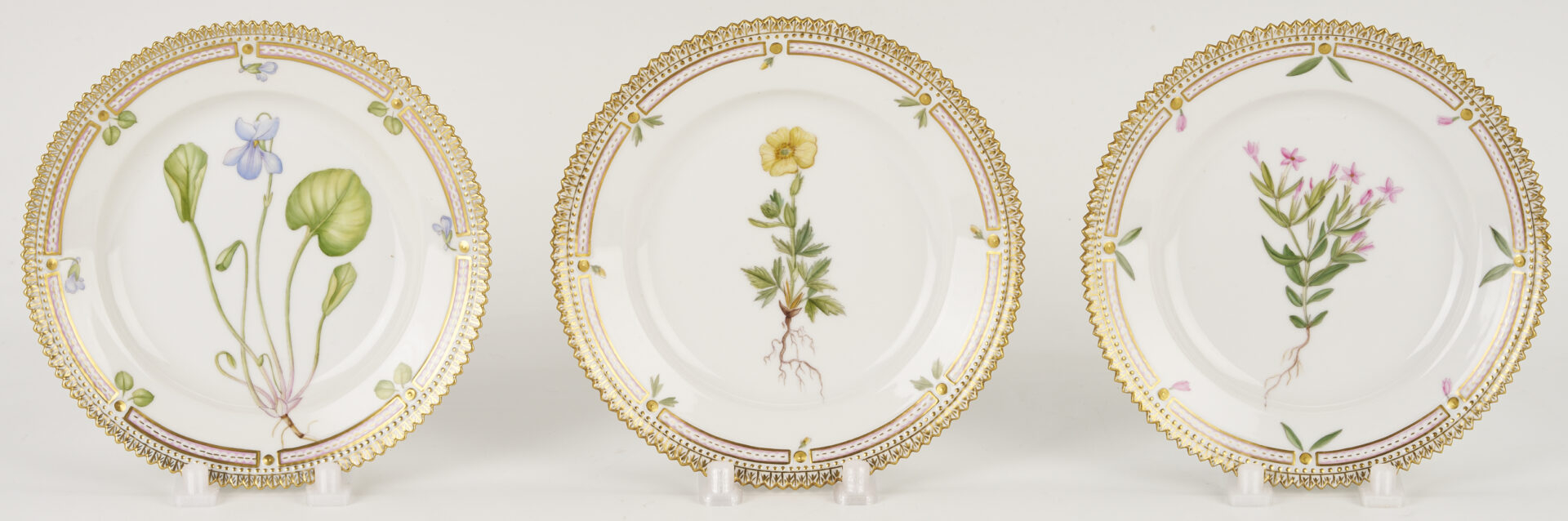 Lot 358: 13 Pieces of Royal Copenhagen Flora Danica Porcelain Dinnerware