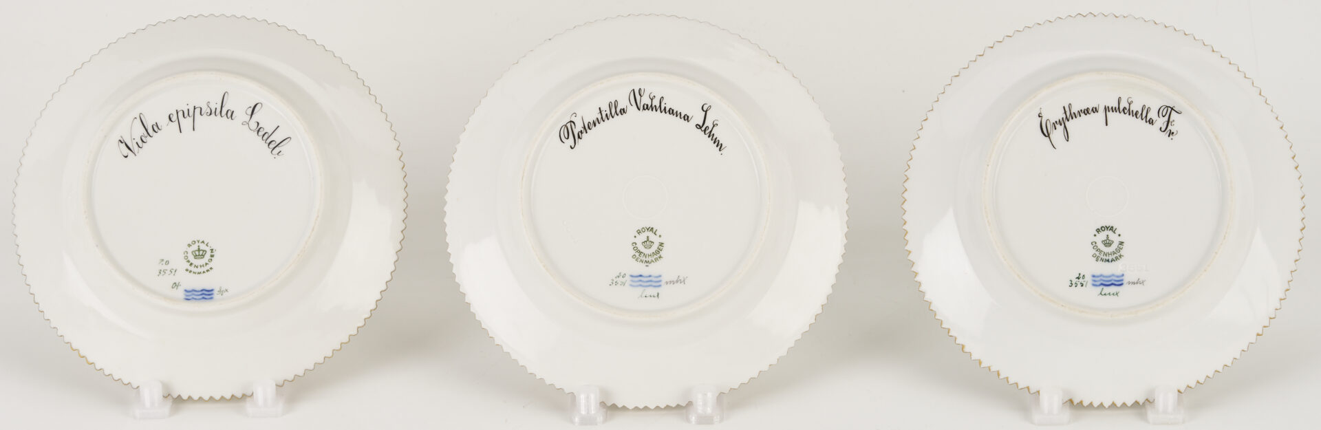 Lot 358: 13 Pieces of Royal Copenhagen Flora Danica Porcelain Dinnerware