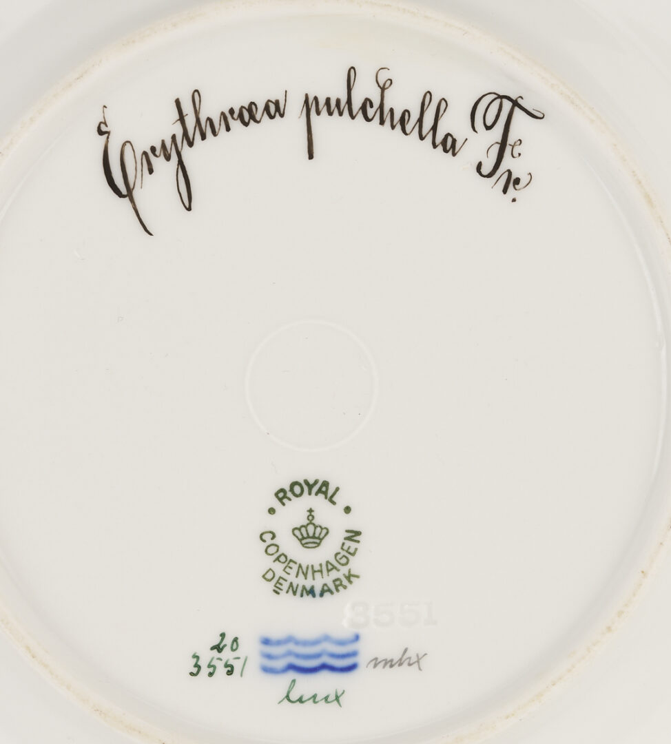 Lot 358: 13 Pieces of Royal Copenhagen Flora Danica Porcelain Dinnerware