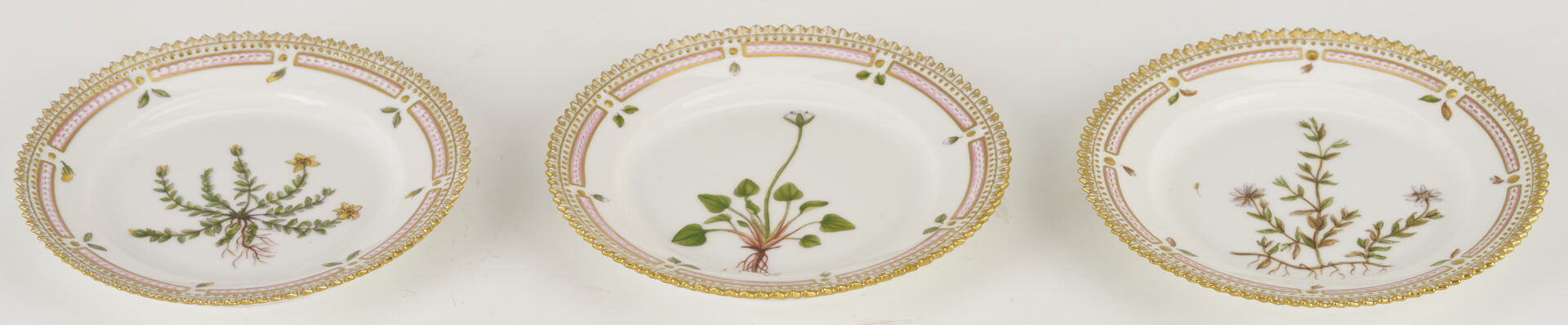 Lot 358: 13 Pieces of Royal Copenhagen Flora Danica Porcelain Dinnerware