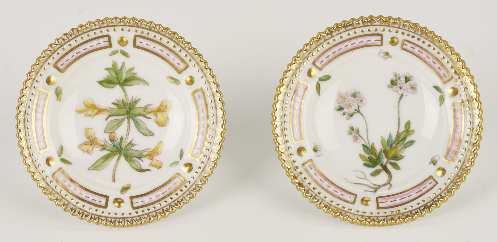 Lot 358: 13 Pieces of Royal Copenhagen Flora Danica Porcelain Dinnerware