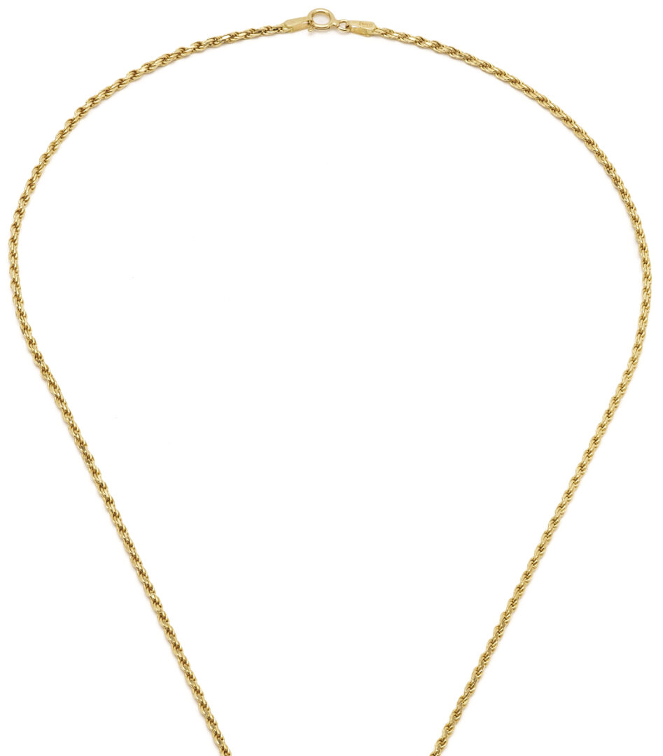 Lot 35: 18K Italian Gold & White Jade Necklace