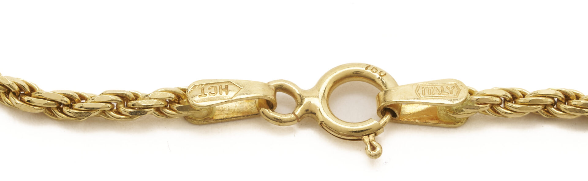 Lot 35: 18K Italian Gold & White Jade Necklace