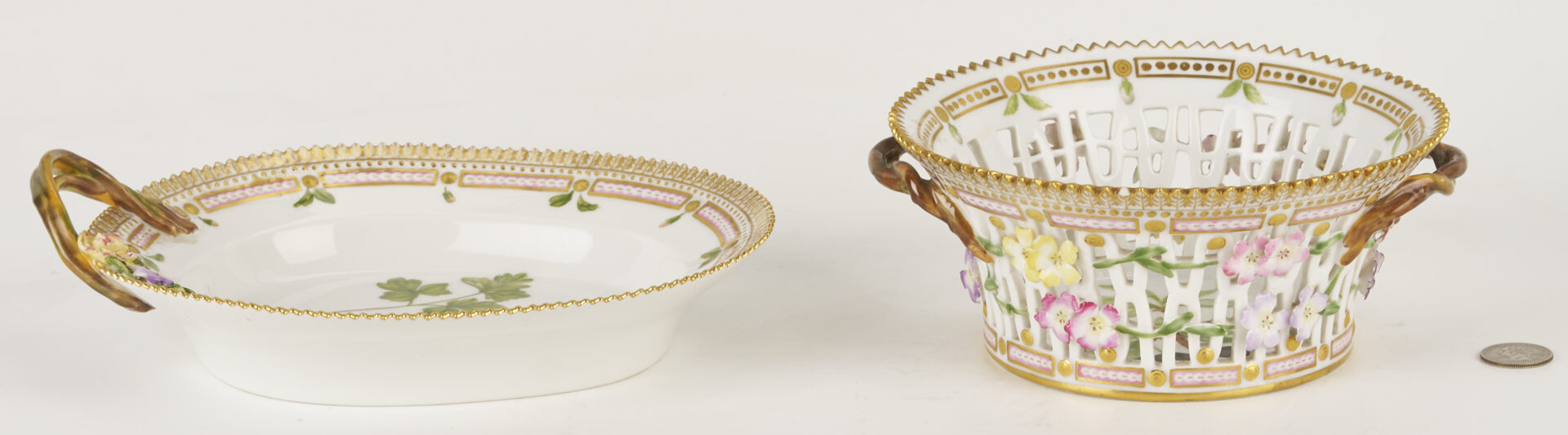 Lot 360: 2 Royal Copenhagen Flora Danica Porcelain Serving Pieces