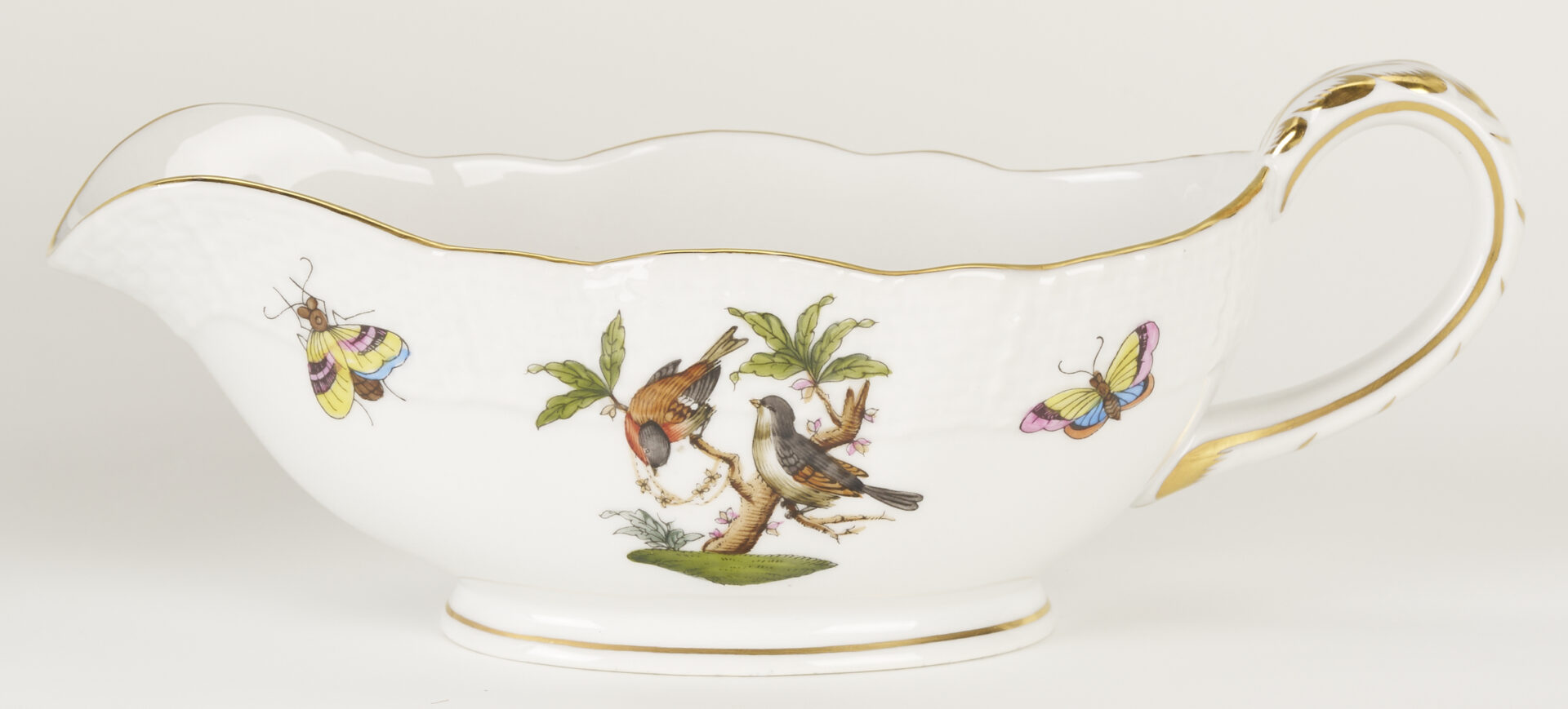 Lot 361: Herend Rothschild Bird Porcelain Dinnerware Service, 69 Pcs.
