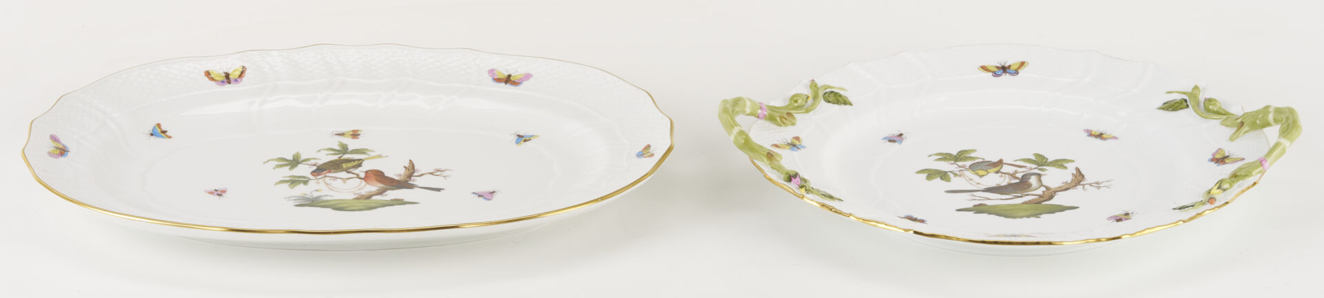 Lot 361: Herend Rothschild Bird Porcelain Dinnerware Service, 69 Pcs.