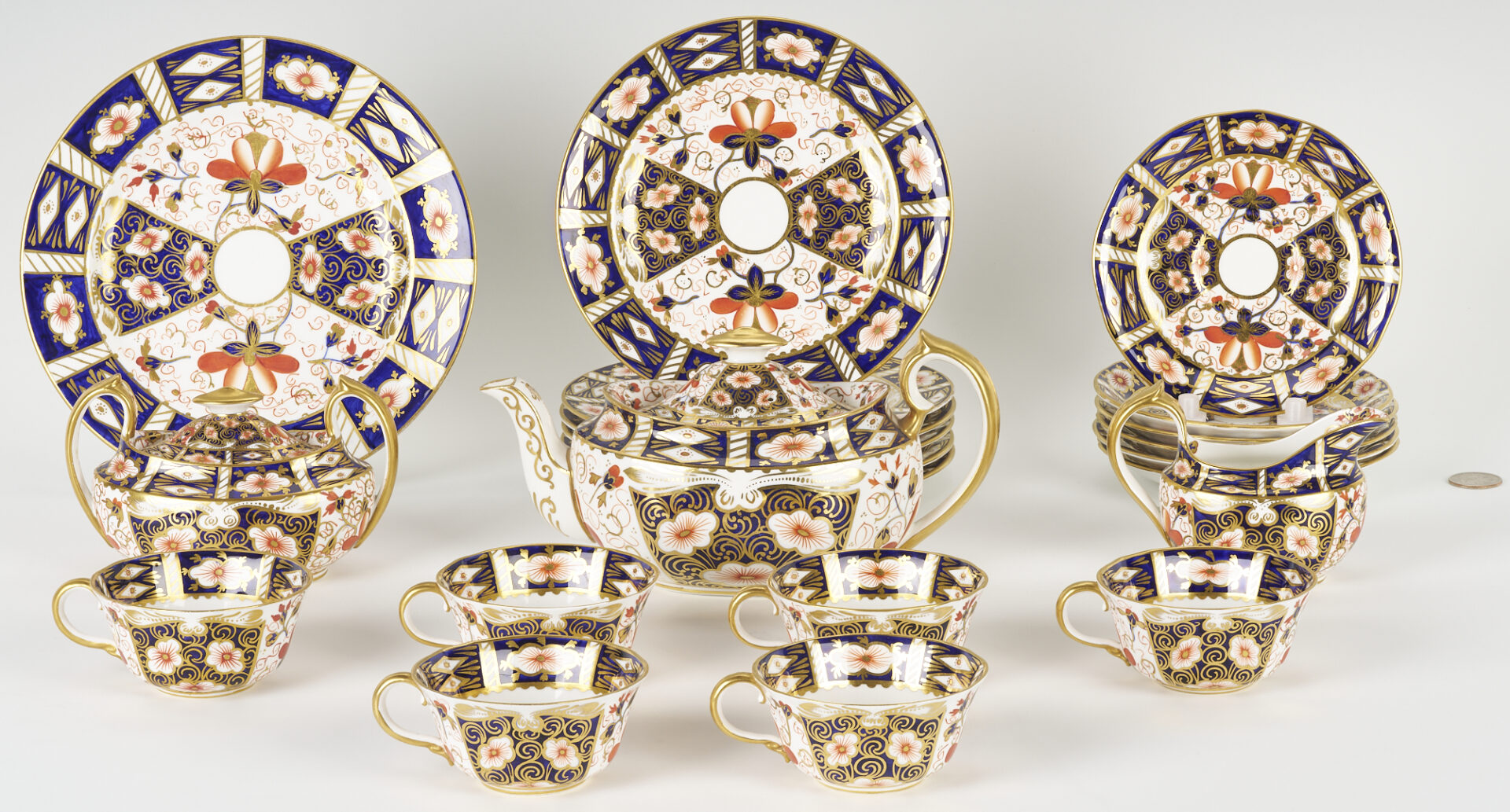 Lot 363: Royal Crown Derby Imari Porcelain Dessert Set