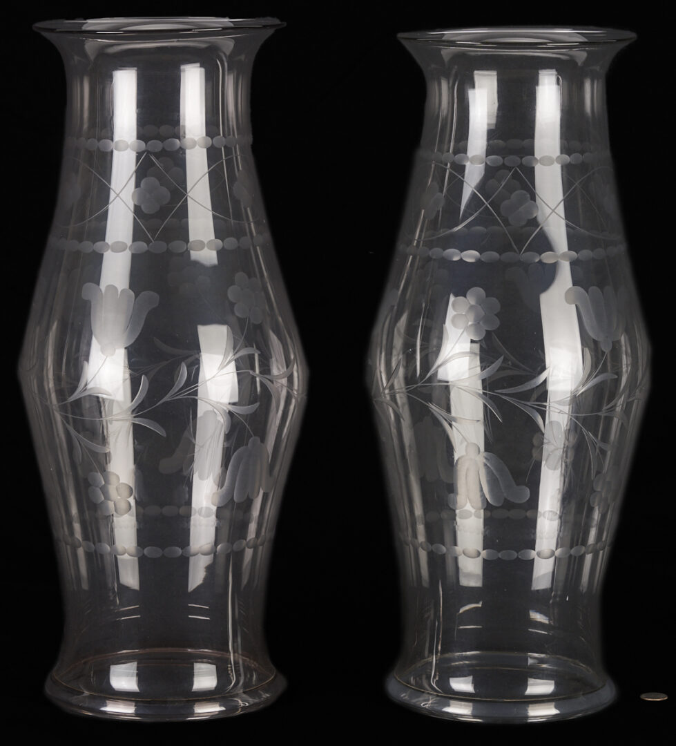 Lot 365: Pair Glass Hurricane Shades